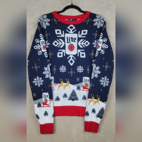Miller Light Ugly Christmas Sweater Size Small - Picture 1 of 16